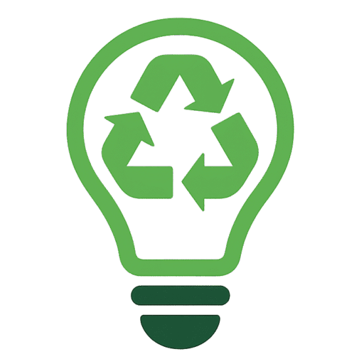 WizeWaste logo - genbrugsikon inde i en pære